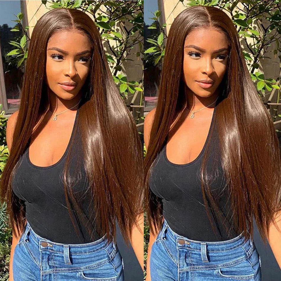 Chocolate Brown Colored 13x4 HD Lace Front Human