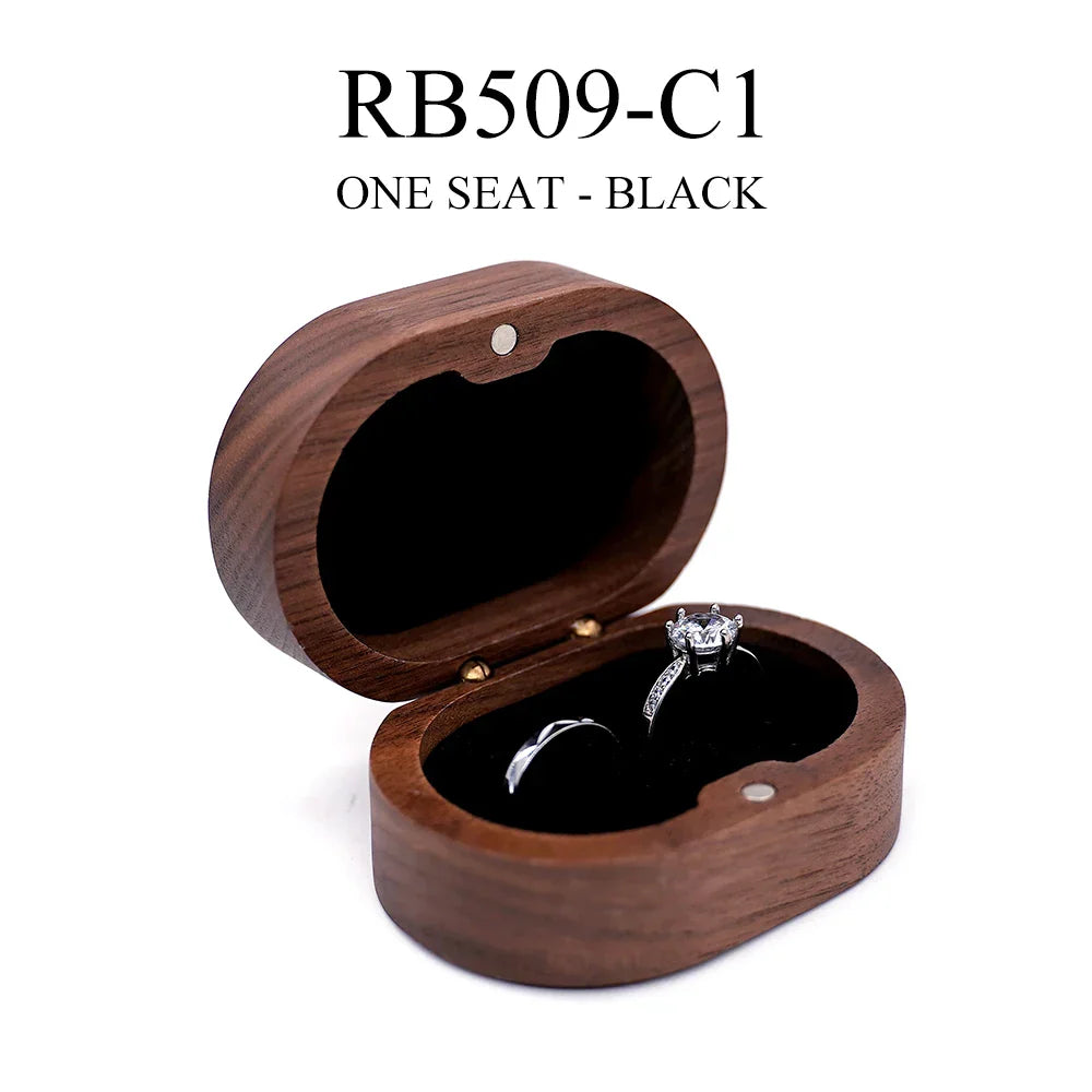 Marriage Engagement Wooden Ring Box for Wedding Custom