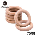 Let's Make Natural Wood Teething Ring All Size