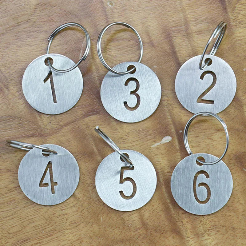 Pareto 23mm Number Tag Stainless Steel Key Chain