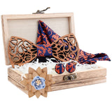 Ricnais New Floral Wooden Bow Ties For Men