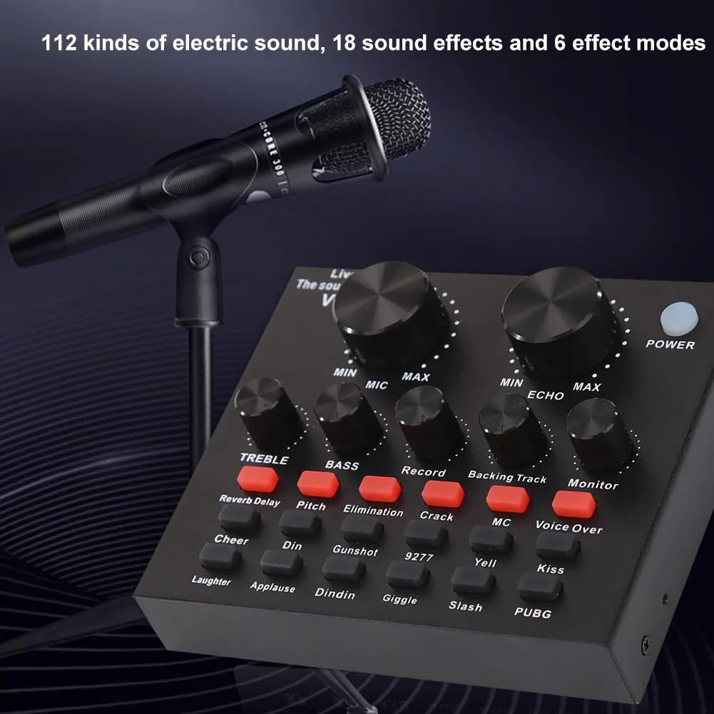 V8 USB 5.0 Audio Sound Card USB External Headset Microphone Webcast Live Broadcast Sound Card V8 sound card звуковой кабель