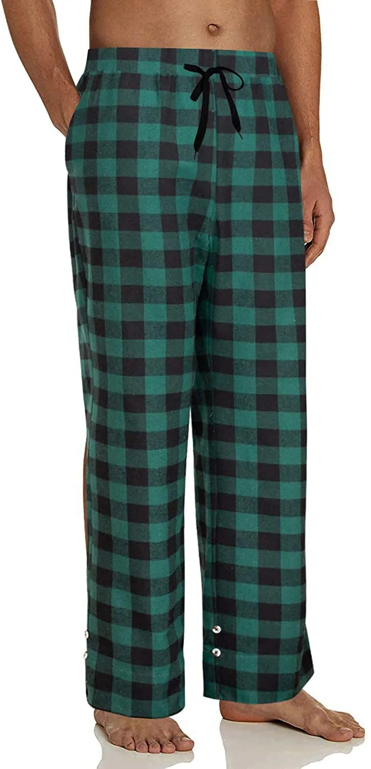 2020 Men’s Casual Cotton Pajama Pants – Soft Plaid Sleepwear