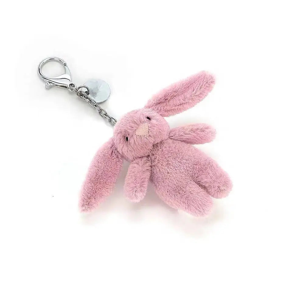 Cute cartoon plush Rabbit Keychain Love Pompom Trinket