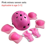 7Pcs/set Kids Boy Girl Safety Helmet Knee Elbow