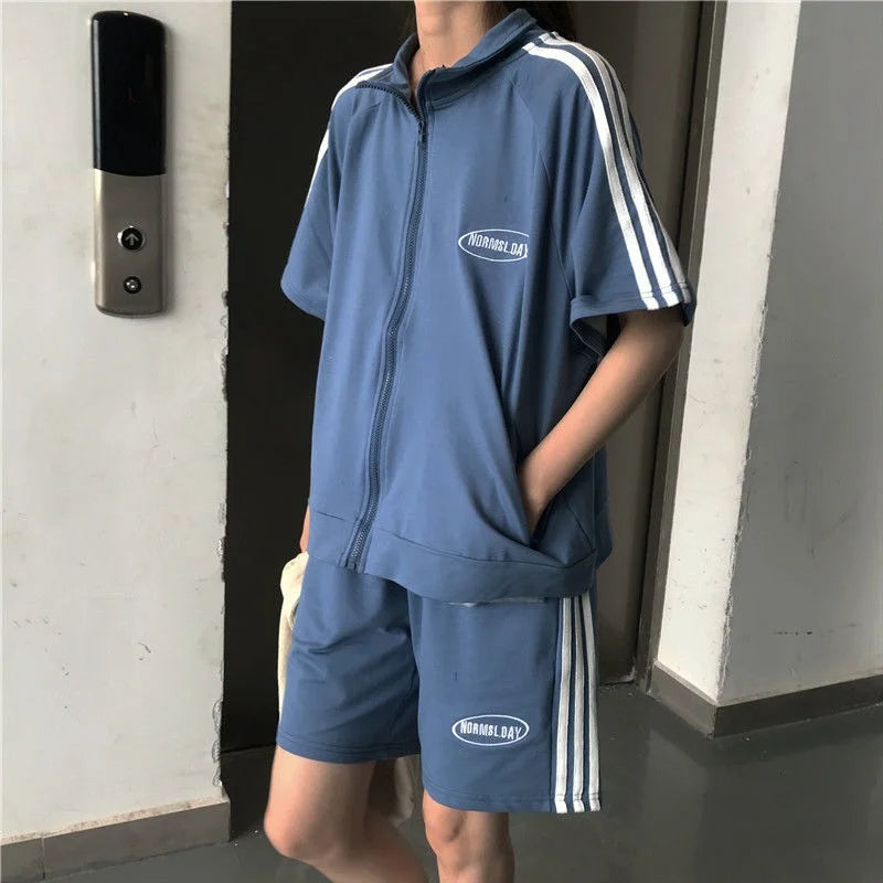 Sports tracksuit Men 2 Two piece Set short