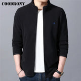 COODRONY Autumn Winter Zipper Cardigan Men Clothing Classic