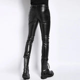 Brand Punk Genuine Leather Pants Men Autumn Winter