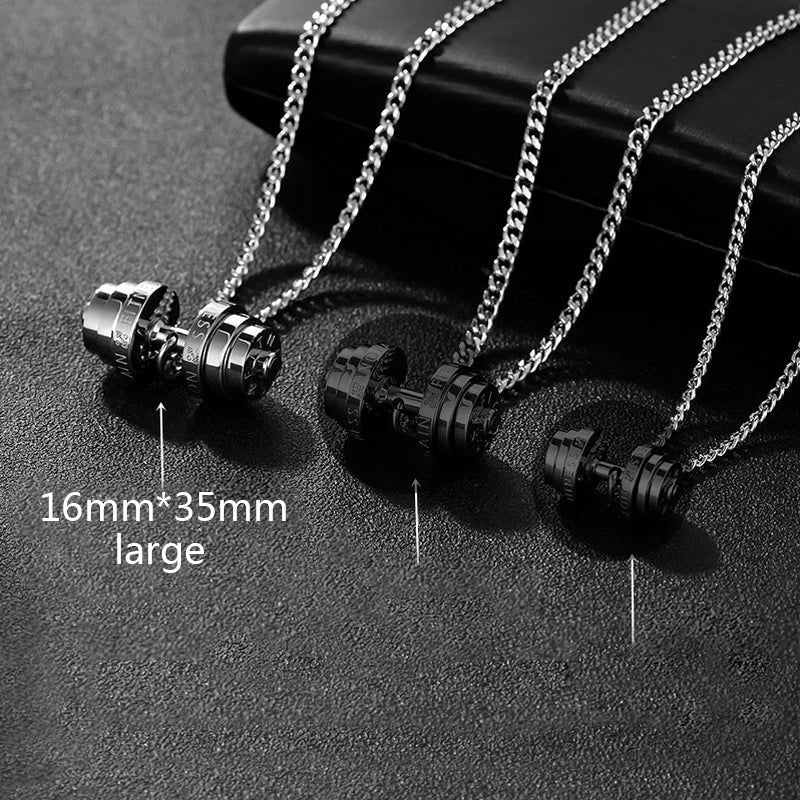 dumbbel necklace male Couple necklace pendant stainless steel