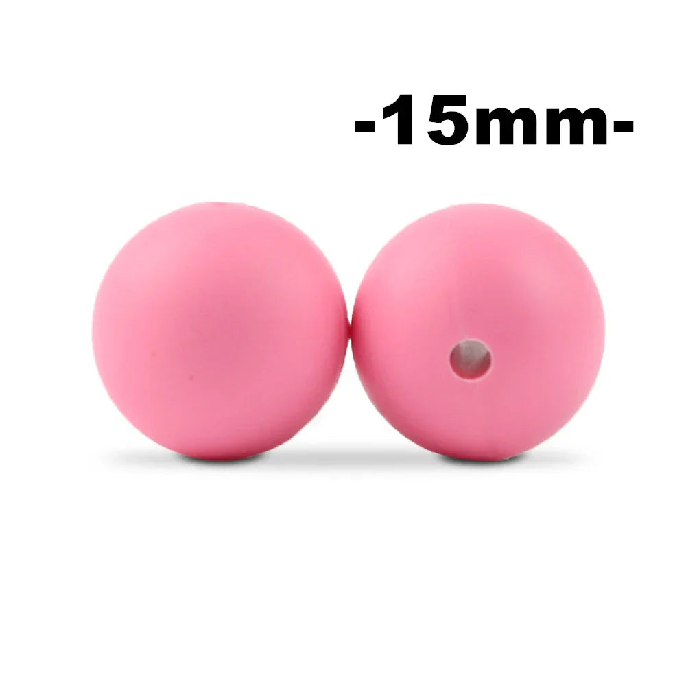 15mm 100pcs Round Silicone Beads Teether Baby Nursing