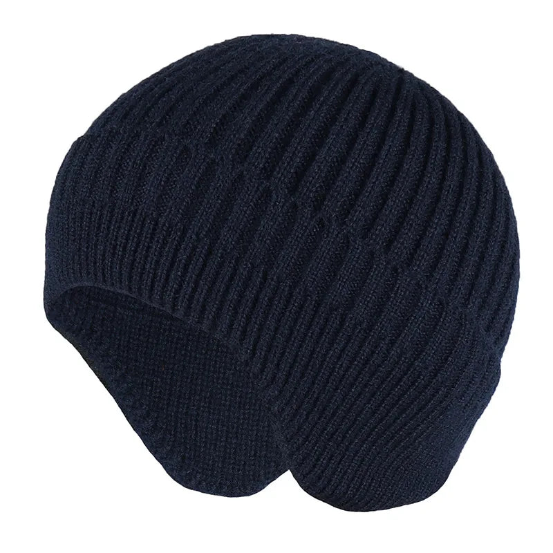 Winter Ears Protected Hats for Men Thicker Beanies