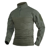 TACVASEN 1/4 Zipper Ripstops T-shirts With Zipper Pockets