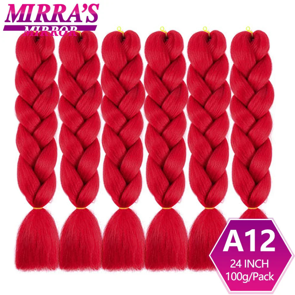 6 Bundle Braiding Hair 24 Inch Synthetic Jumbo