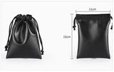 1PC PU Leather Headphone Drawstring Storage Bag