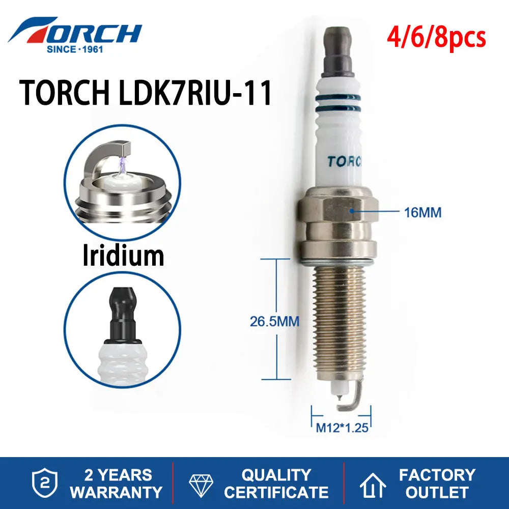 Iridium Candles Torch LDK7RIU11 Replacement Spark Plug LDK7RTI11