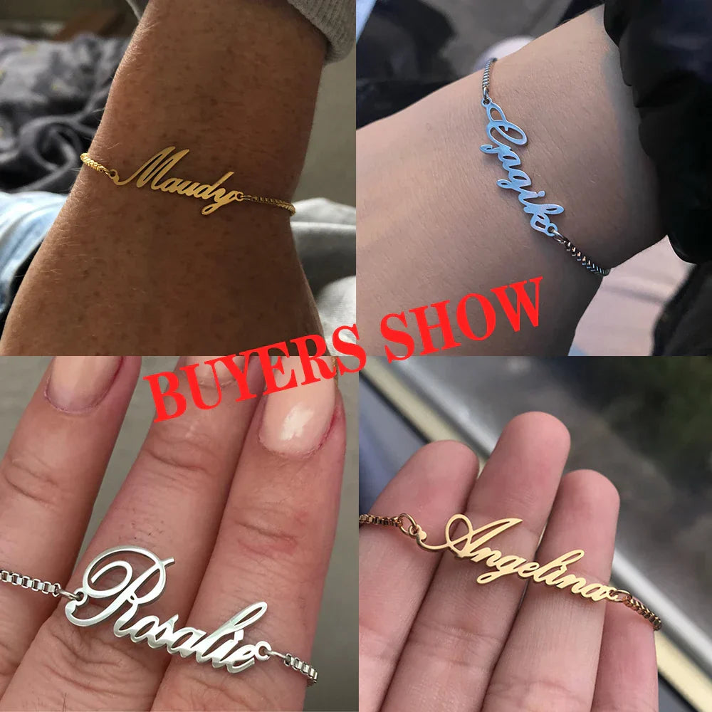 Lemegeton Custom Name Bracelet For Women Personalized Bracelet