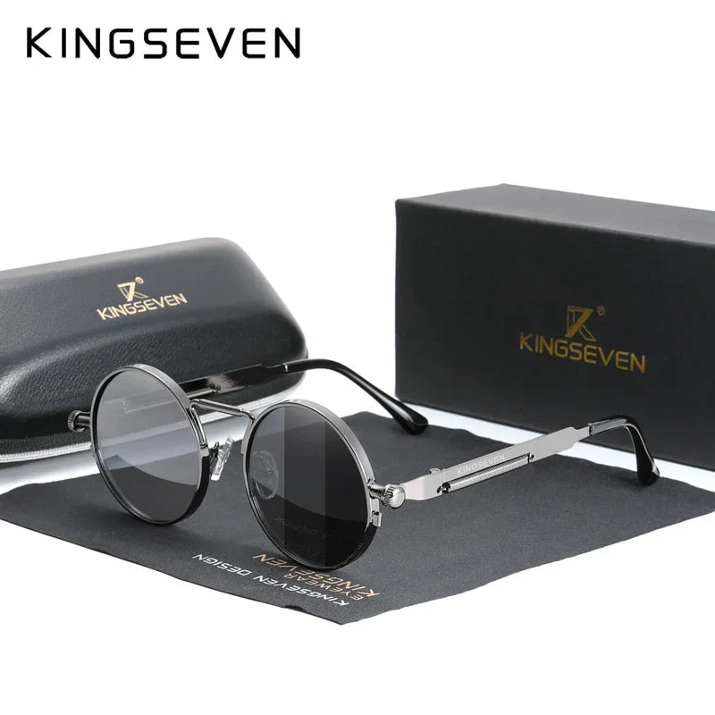 KINGSEVEN High Quality Gothic Steampunk Sunglasses Polarized Men