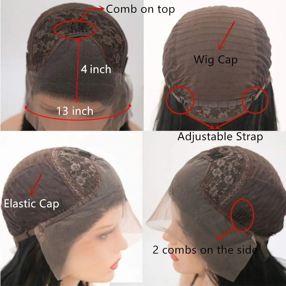 AIMEYA Ombre Green Synthetic Lace Front Wig for