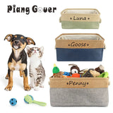 Custom Name Dog Toy Basket Cat Pet Foldable