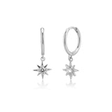 CCFJOYAS 925 Sterling Silver Lightning/Awl/Animal Pendant Hoop Earrings