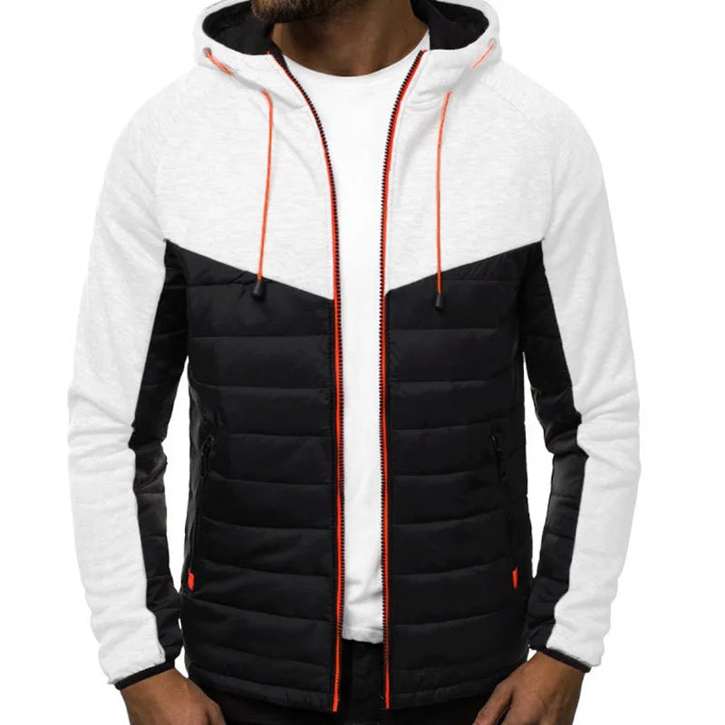 SpringAutumn New Hooded Jacket Men Casual Slim Patchwork