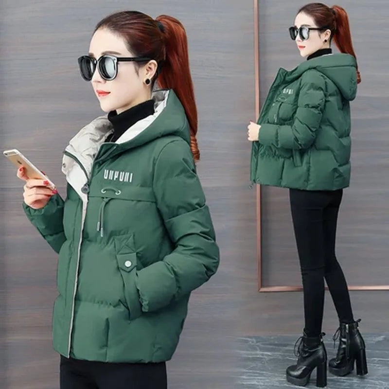 2023 New Winter Jacket Women Parkas Hooded Thick