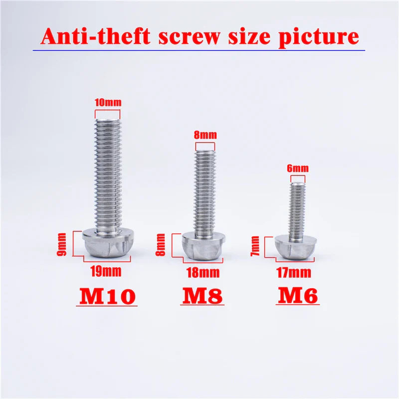 Bolt Security Anti Theft Screws Bolt Nuts M6
