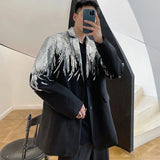 IEFB Heavy Craft Embroidery Sequin Trend Casual Men's