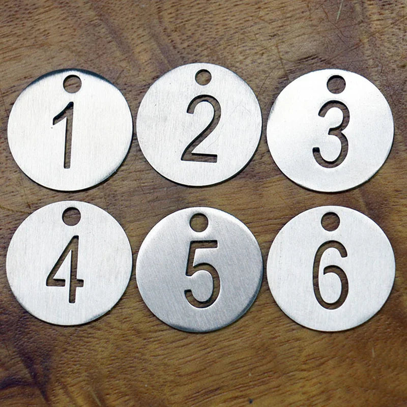 Pareto 23mm Number Tag Stainless Steel Key Chain
