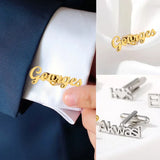 Custom Name Initials Logo Cufflinks Studs Stainless Steel