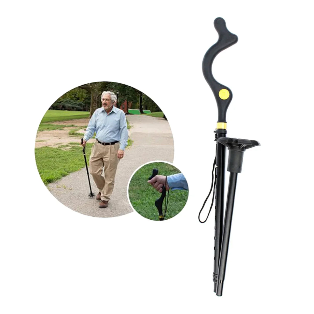 Portable Walking Cane Walking Stick with Handle Heavy