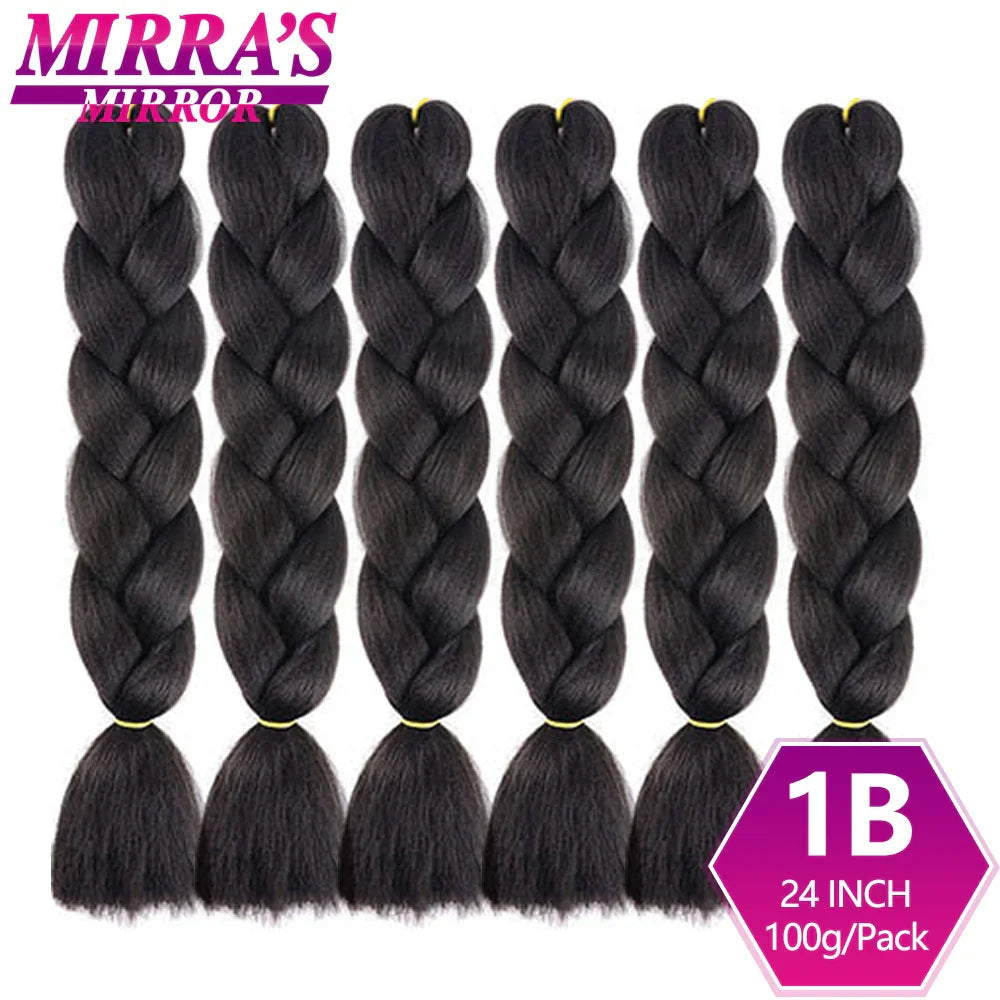 6 Bundle Braiding Hair 24 Inch Synthetic Jumbo