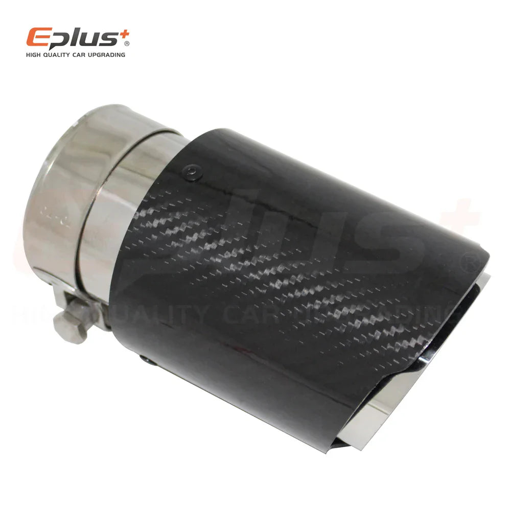 Car Glossy Carbon Fibre Exhaust System Muffler Pipe