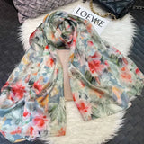 White Silk Scarf Women Scarves Bufandas Summer Beach