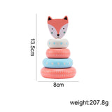 Rainbow Animal Fox Rabbit Blocks Baby Toy Wooden