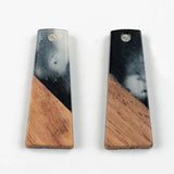 10PCS Trapezoid Earrings Accessories Natural Wood & Resin