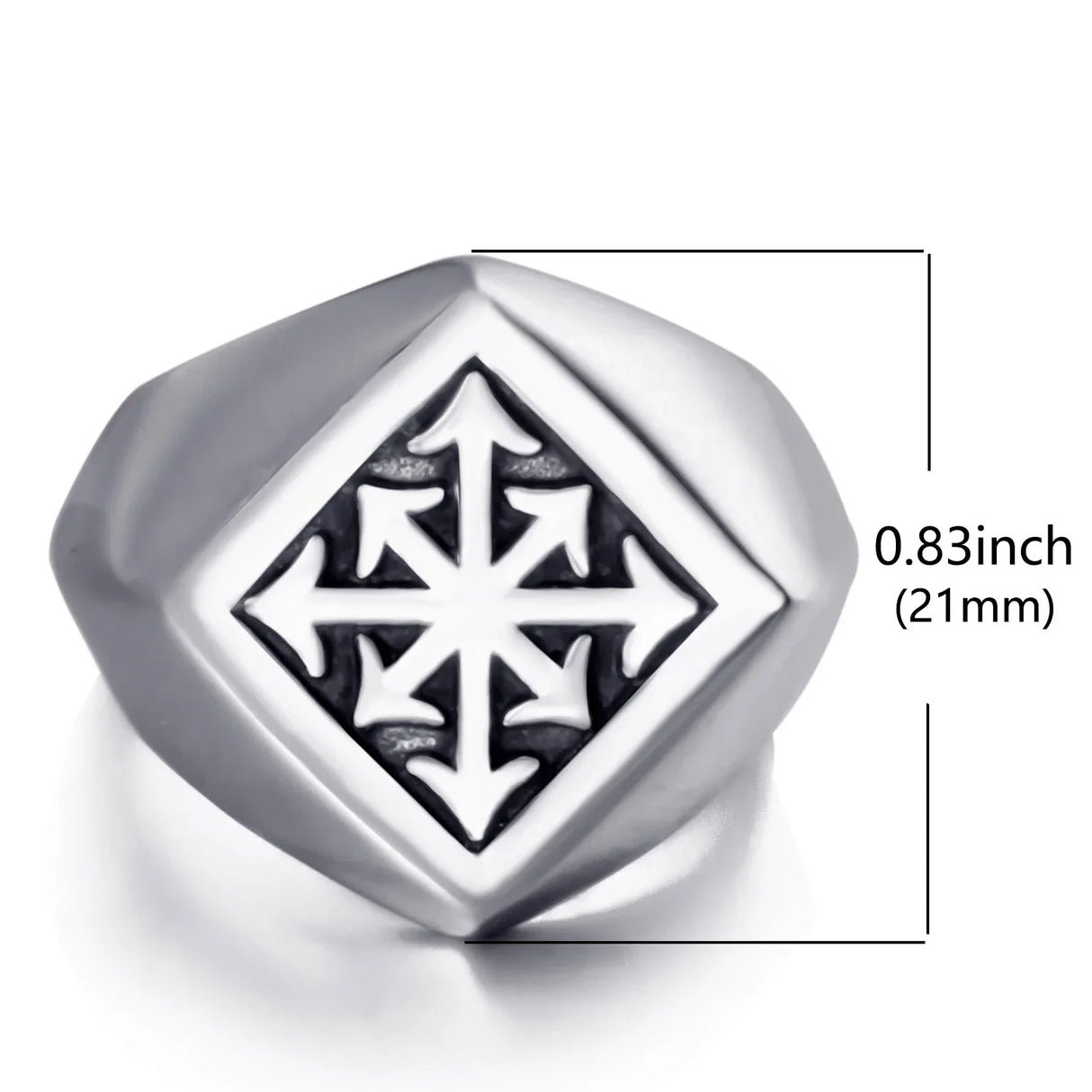 Elfasio Mens Stainless Steel Rings Gothic Magic 8