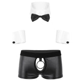 Mens Waiter Tuxedo Lingerie Sexy Cosplay Costume Role