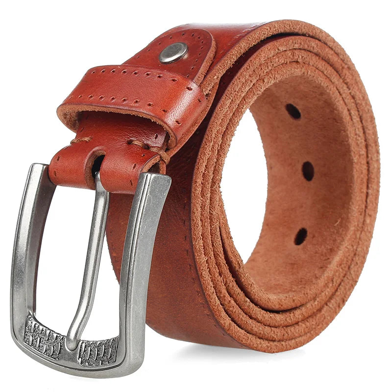 MEDYLA Men's Belt Natural Skin Cowhide Belt Vintage
