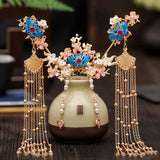 Chinese Hanfu Hair Accessories Set Long Fringed Vintage