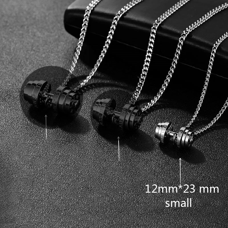dumbbel necklace male Couple necklace pendant stainless steel