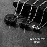 dumbbel necklace male Couple necklace pendant stainless steel