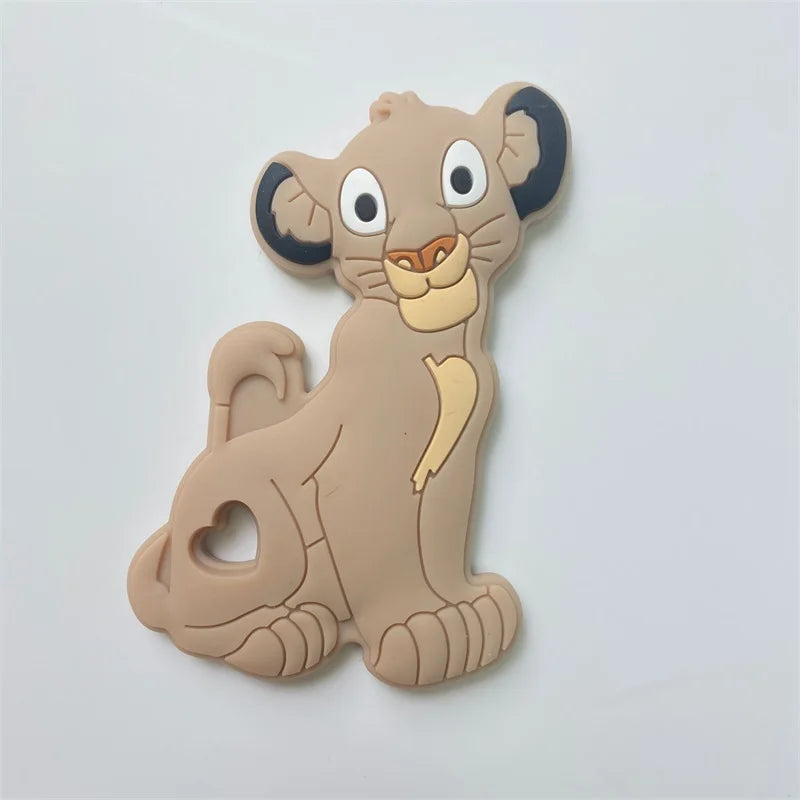 5pcs Silicone Teether Lion Cartoon Animal BPA Free
