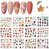 12 Designs Nail Stickers Set Mixed Floral Geometric