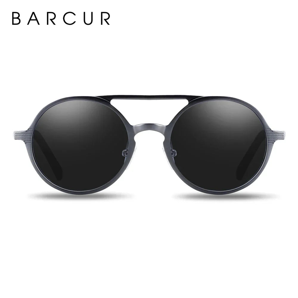 BARCUR Brand Light Weight Round Sunglasses Luxury Brand