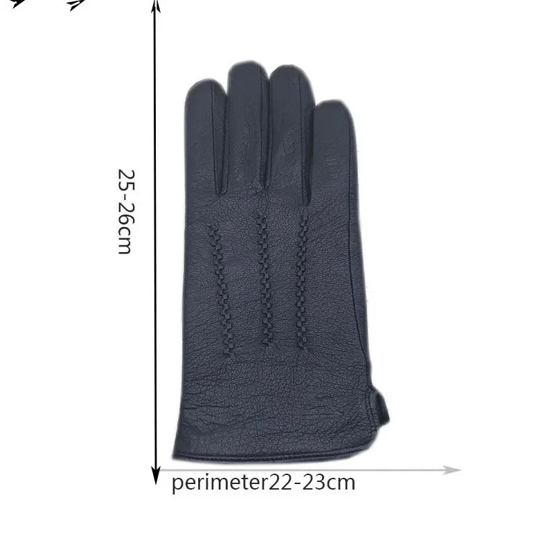 Winter Men's Deerskin Gloves Wrist Fashion New Genuine