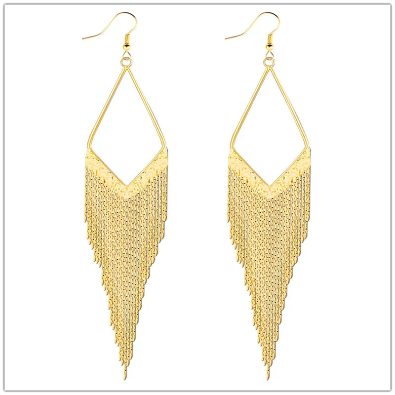 Baroque Long Tassels Dangle Earrings for Women Accessories