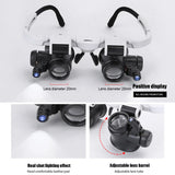 Portable Telescopic Magnifier Glasses Loupes with 2 LED