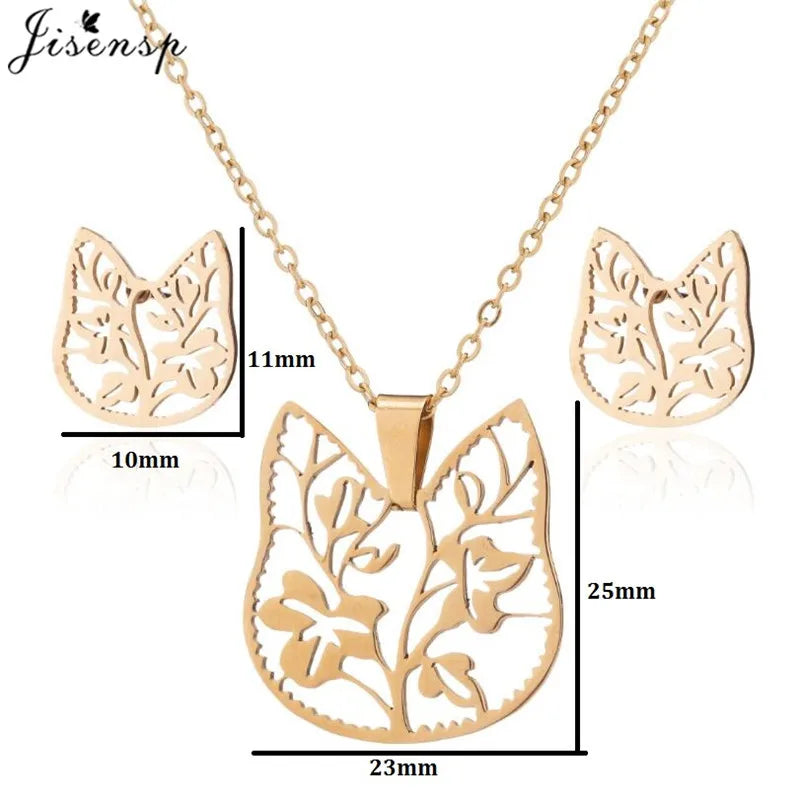 Cute Deer Cat Animal Jewelry Sets for Women