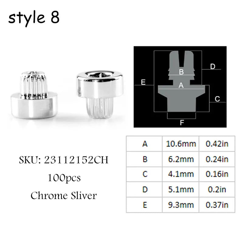 100pcs Various Sizes Wheel Rivets Nuts For Rim